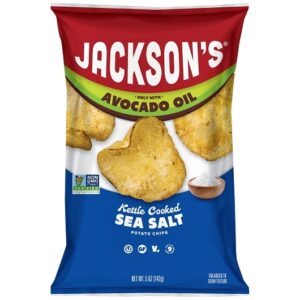 Jackson's Avocado Oil Sea Salt Kettle Potato Chips 5oz 12ct
